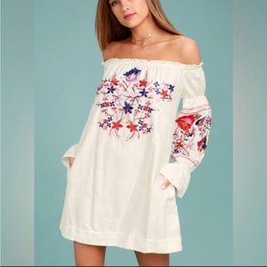 Free People Fluer du Jour shirt dress with pockets off the shoulder